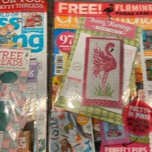 The World of Cross Stitching. Two Magazines with Crafting Kits